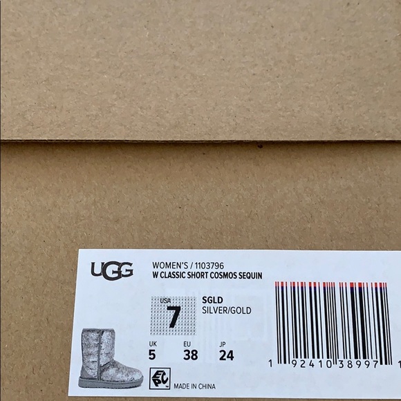 New UGG Classic Short cosmos sequin shearling boot - Picture 3 of 8